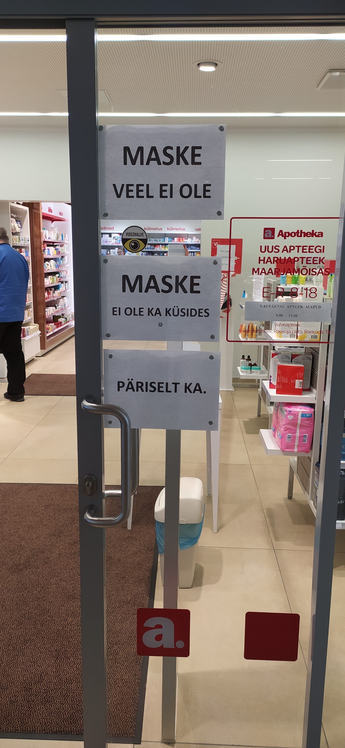 Tartu Maarjamõisa apteek: maske pole veel saabunud